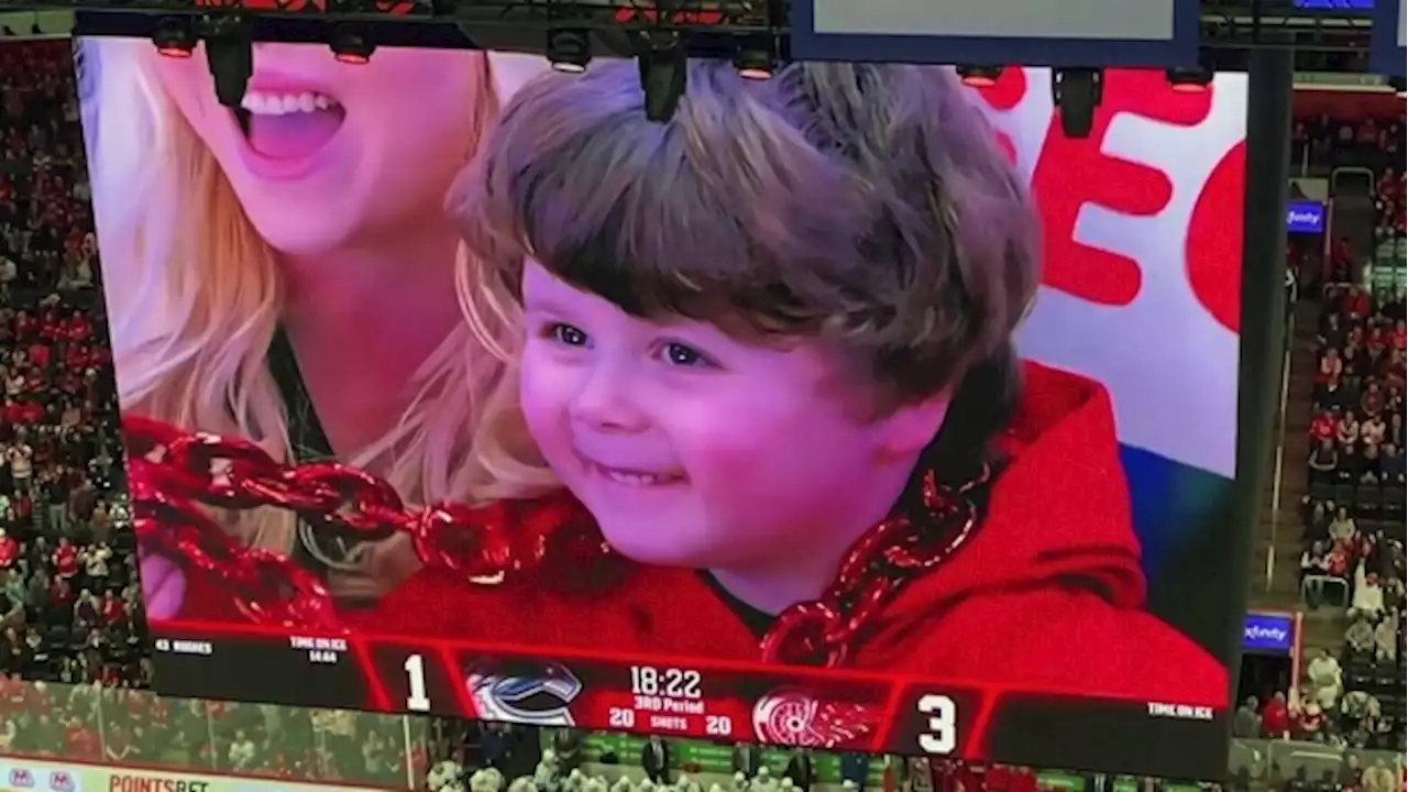 Young boy steals the show at first NHL game