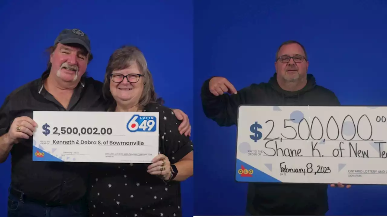 Three lottery winners from 2 Ontario cities split huge Lotto 6/49 jackpot