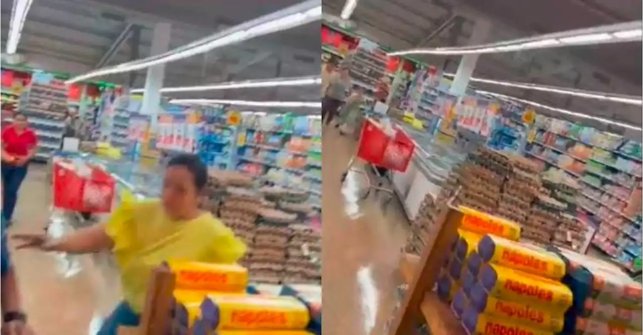 En video: Clientes de un supermercado en Barranquilla, vivieron momento de pánico por una balacera