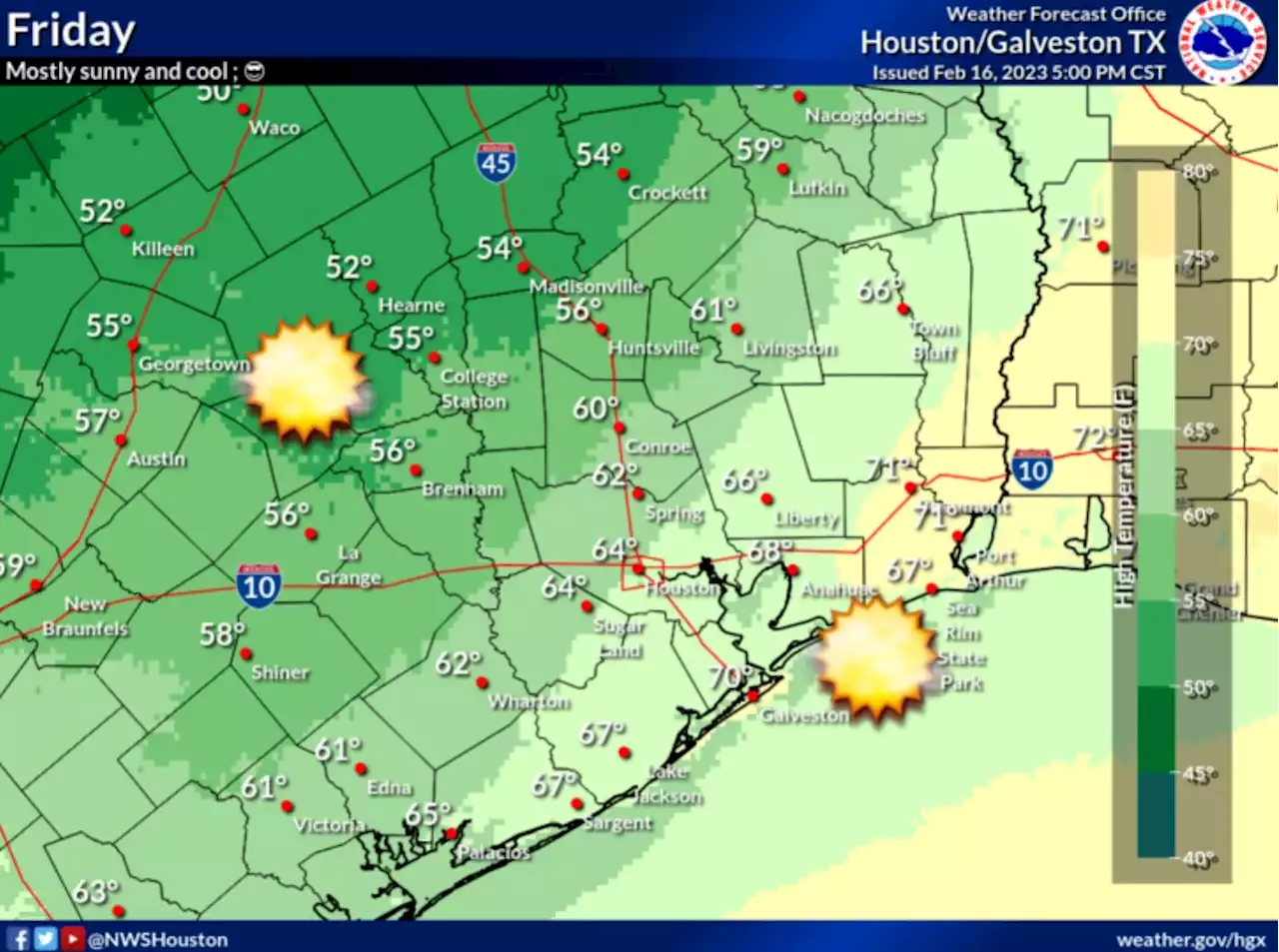 Houston weather forecast calls for cold night leading to a sunny Friday across city