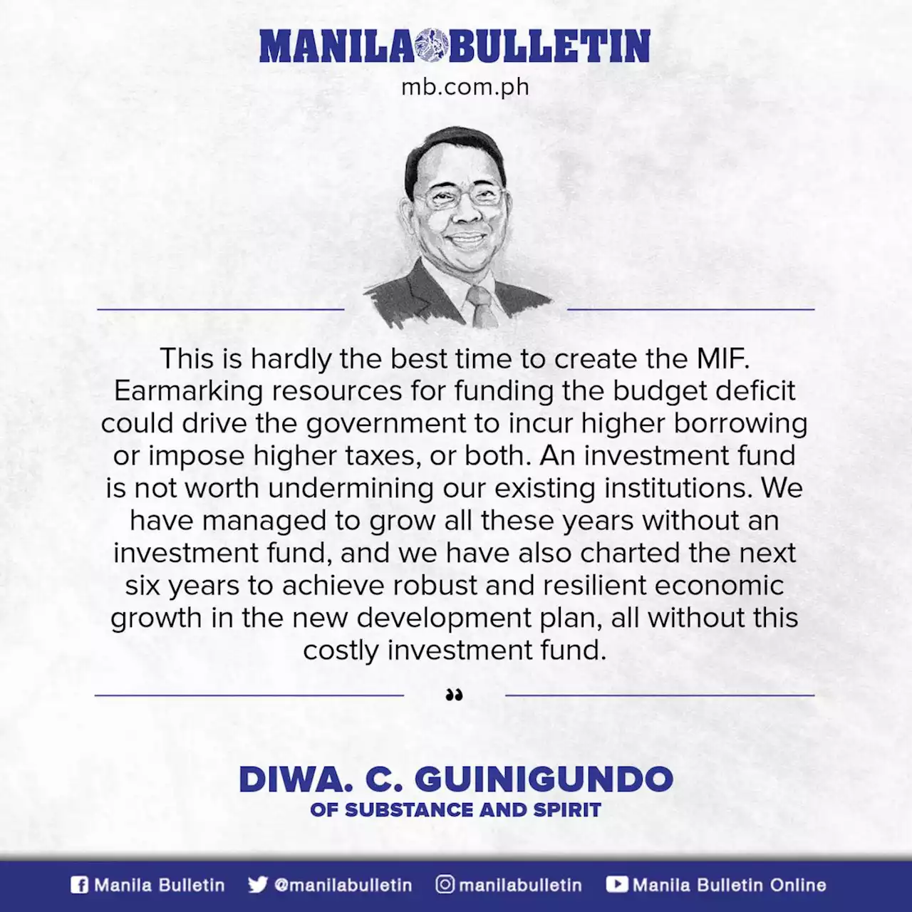 Maharlika Fund: Some fundamental issues