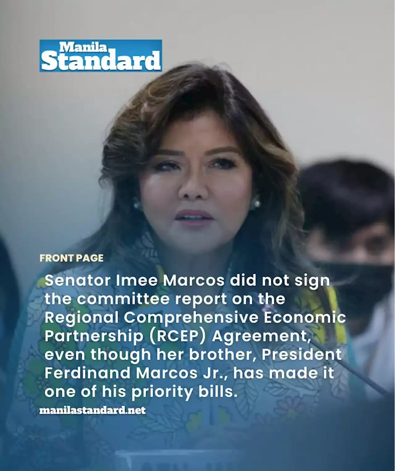 Imee nixes Senate panel RCEP report