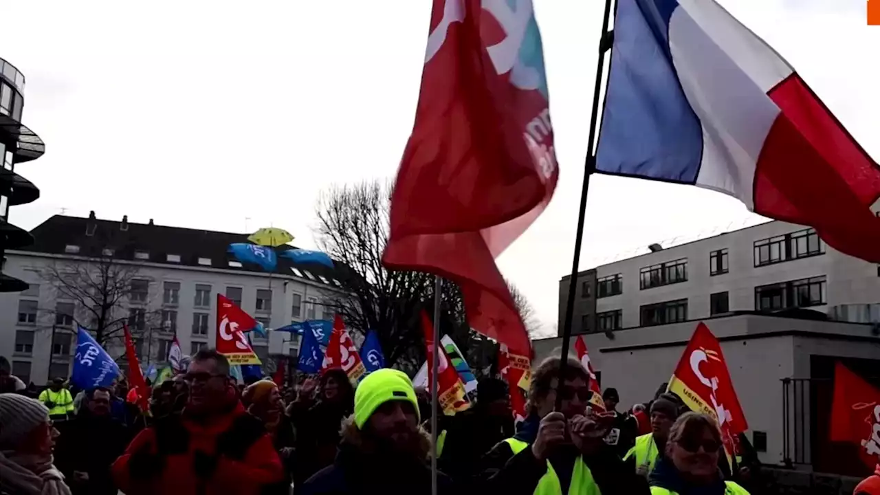 French union bosses take retirement-age protests to countryside as vote looms