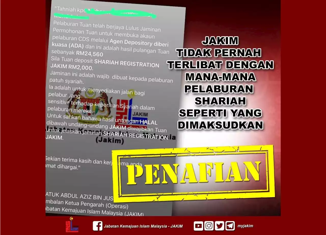 QuickCheck: Are scammers misusing Jakim's name to defraud people?