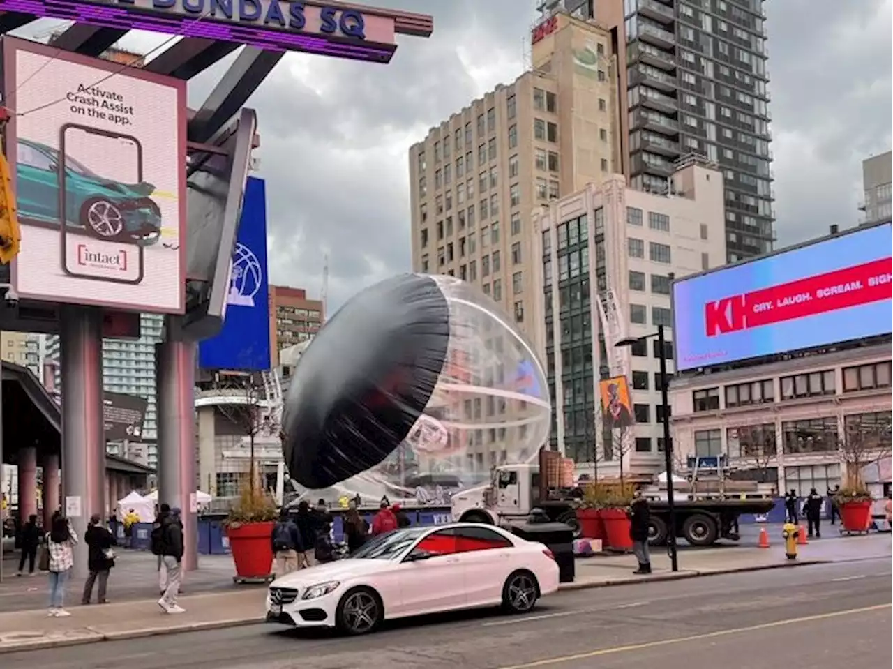 Massive inflatable ‘snow globe’ ravages Yonge-Dundas Square