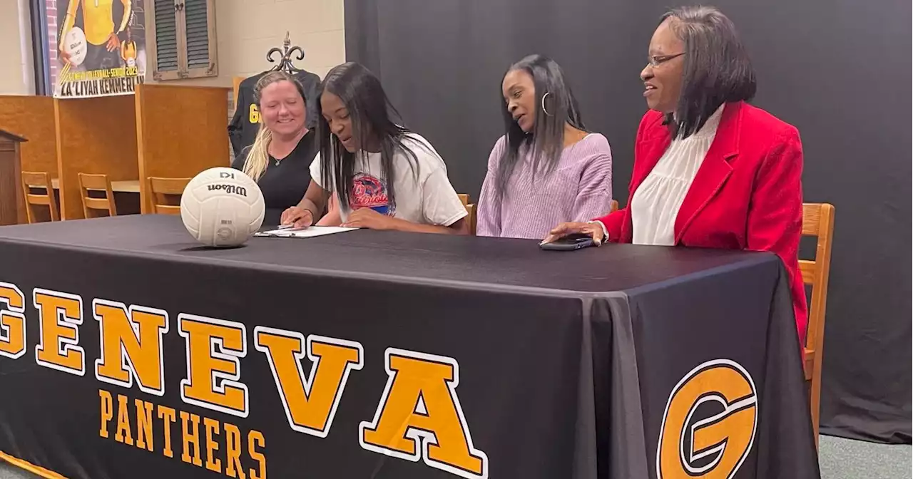 Geneva volleyball player Za'Liyah Kemmerlin signs with Wallace-Selma