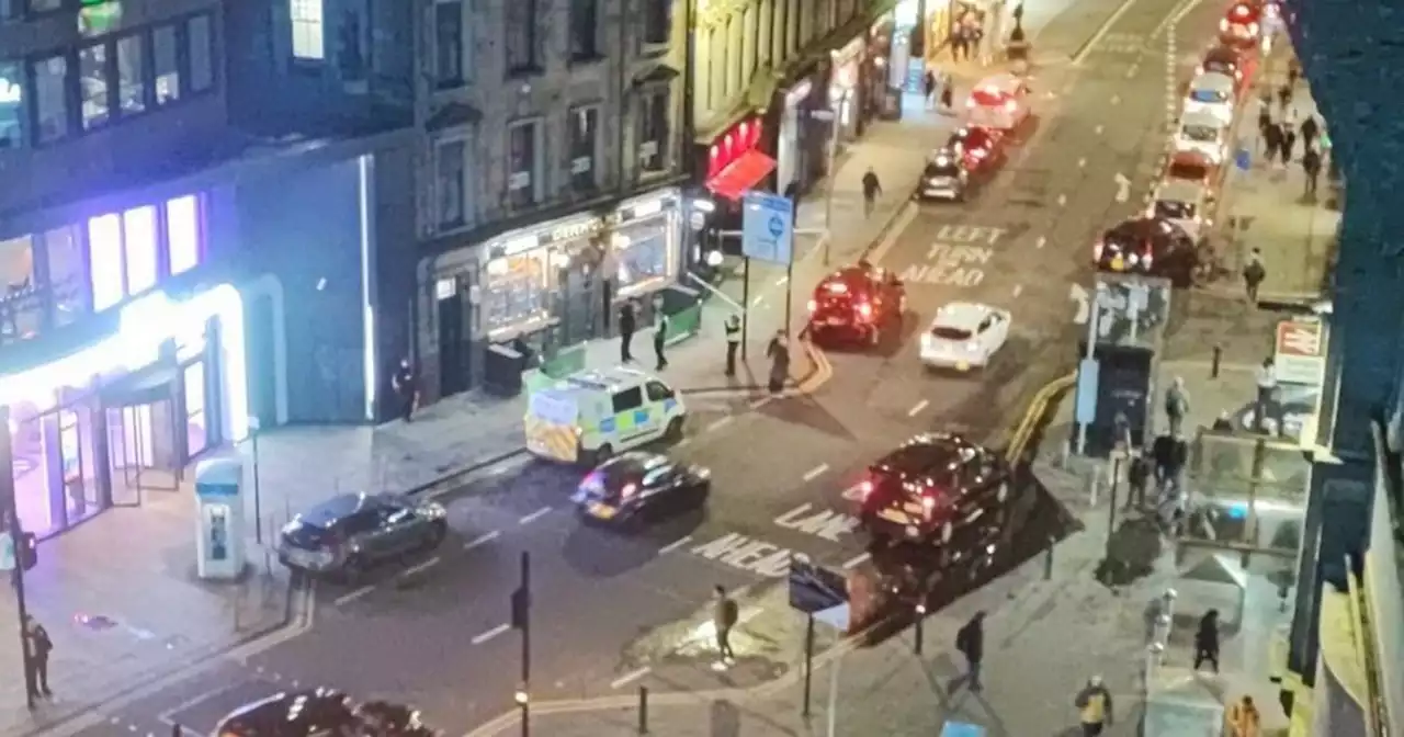 Glasgow city centre area cordoned off by police as man rushed to hospital