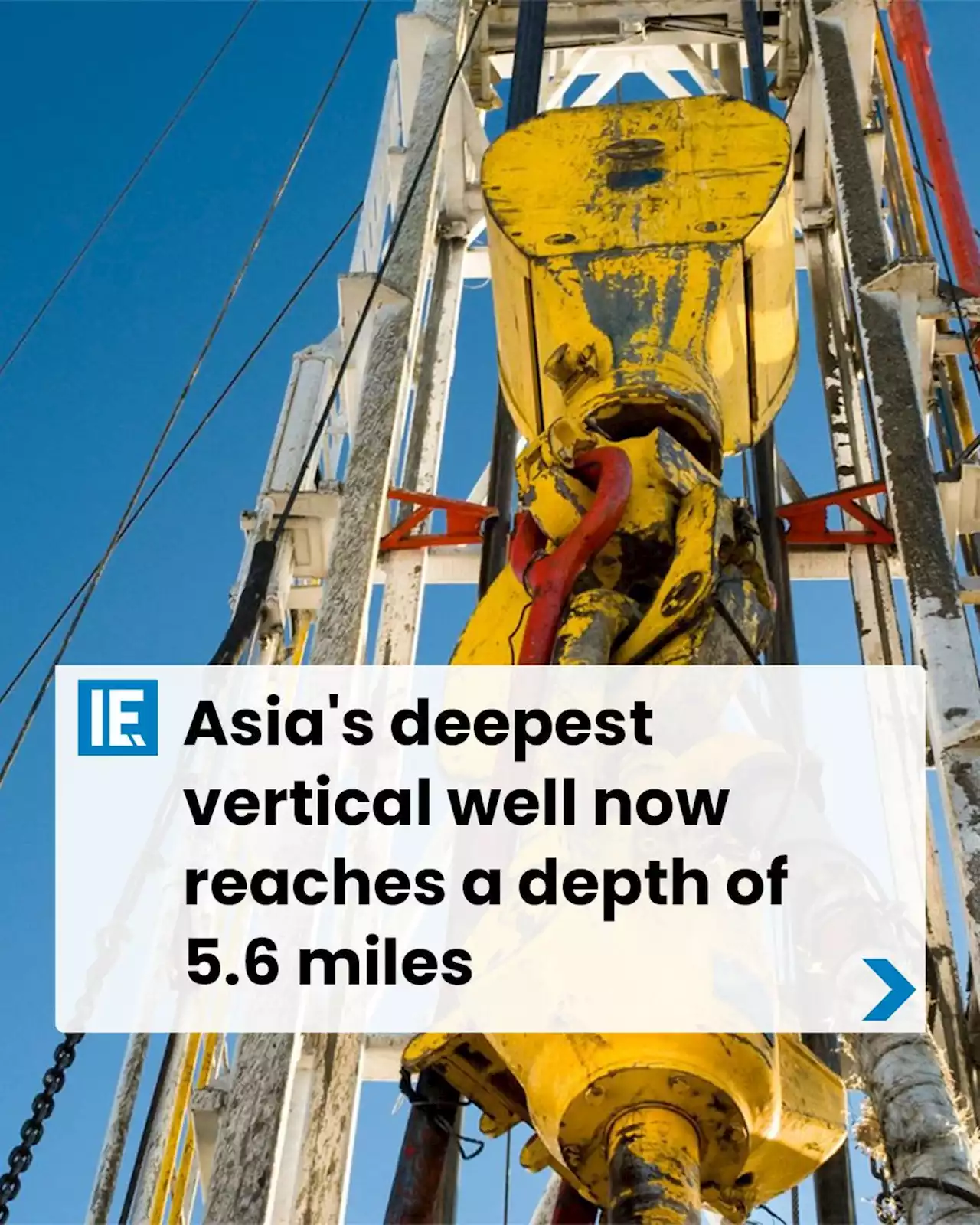 Asia's deepest vertical well now reaches a depth of 5.6 miles