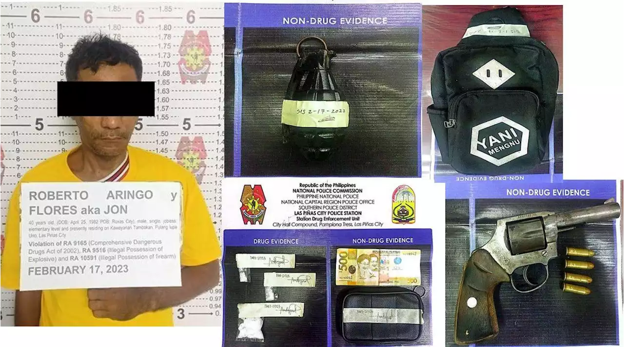 Suspected drug peddler yields shabu, gun, grenade in Las Piñas buy-bust