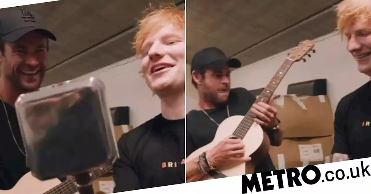 Ed Sheeran lives out his Thor fantasy thanks to Marvel star Chris Hemsworth