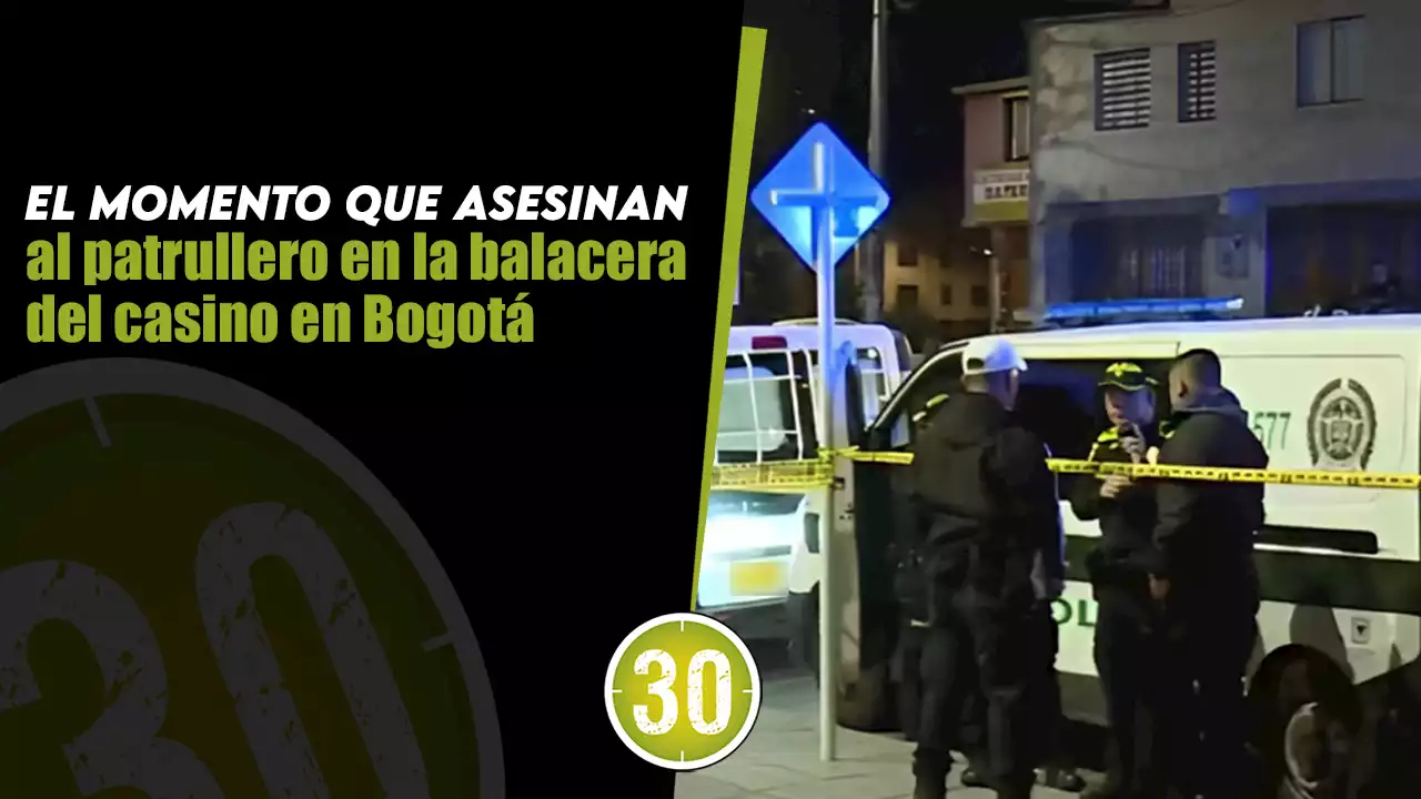 [VIDEO] El momento que asesinan al patrullero en la balacera del casino en Bogotá | Minuto30