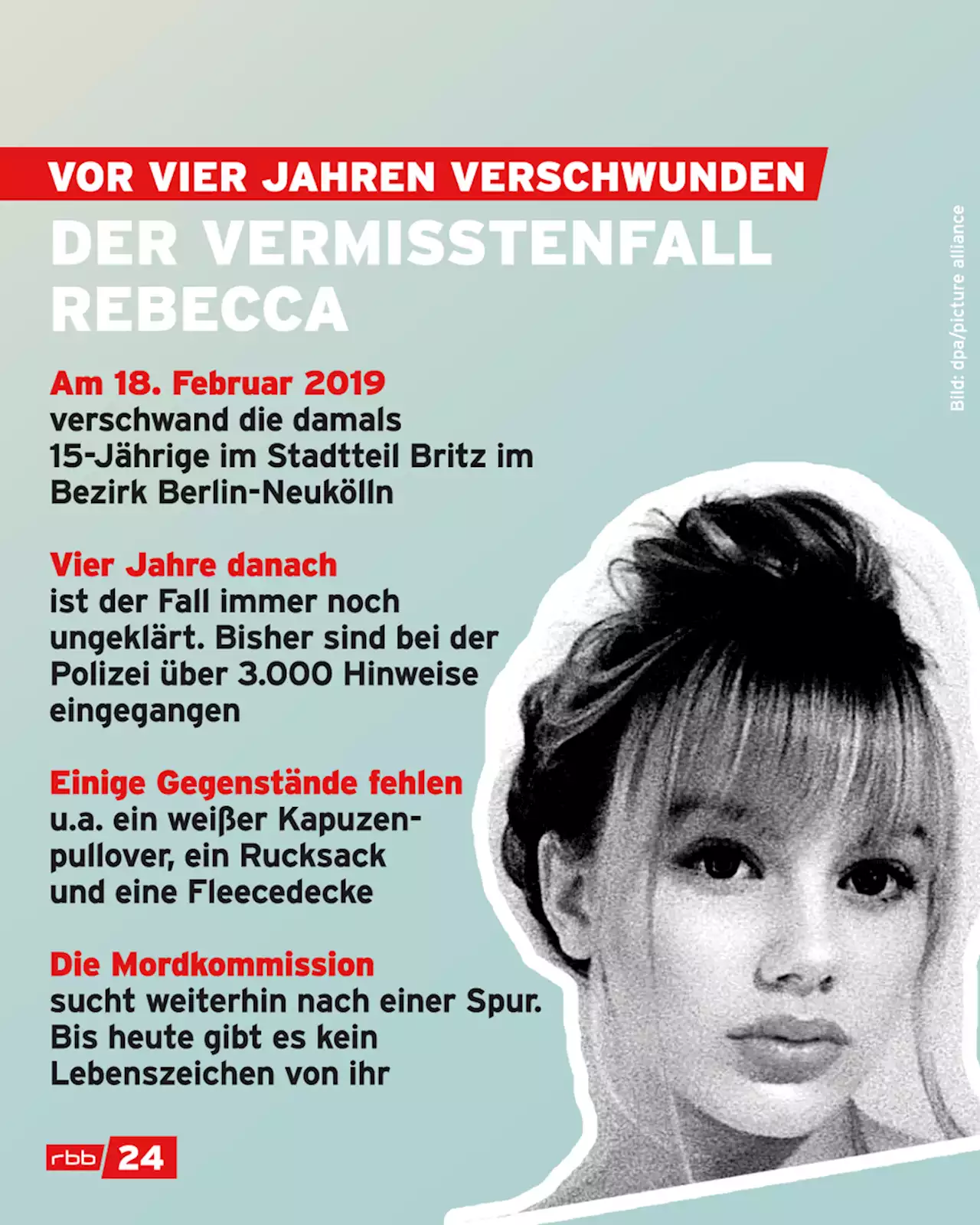 Was über das Verschwinden der Schülerin Rebecca bekannt ist - und was nicht