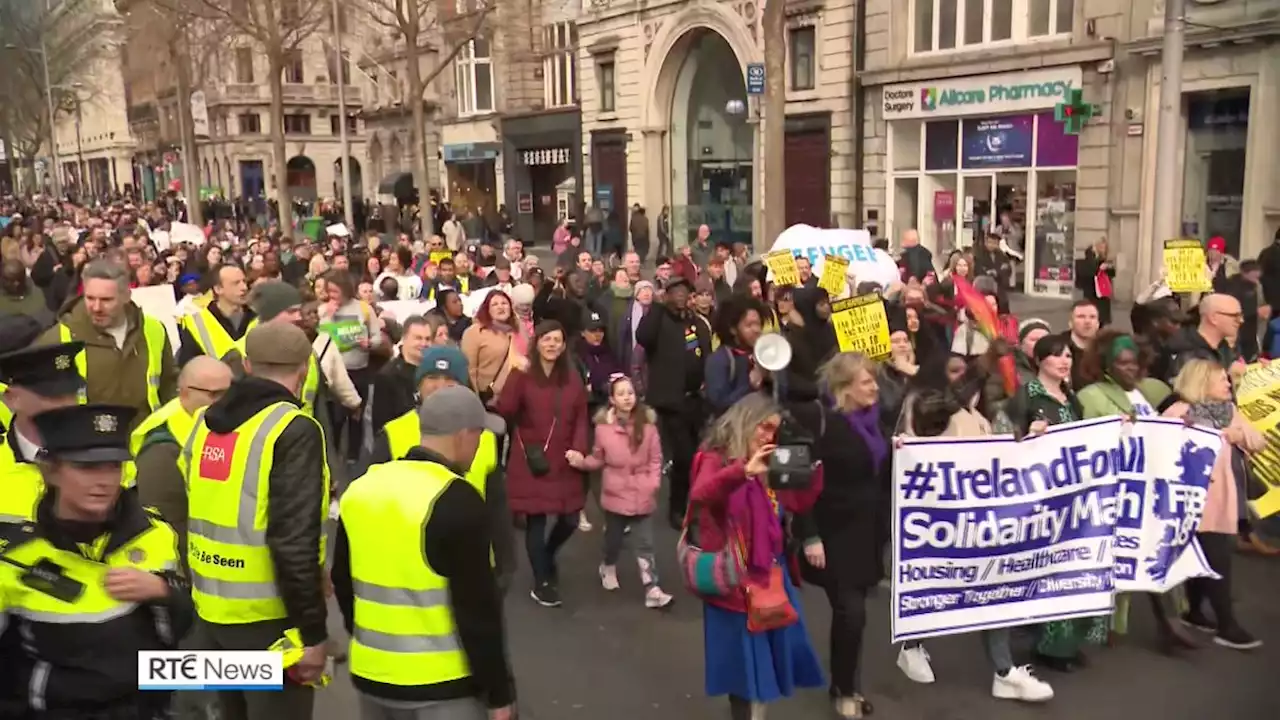 Huge crowds turn out for anti-racism march in Dublin