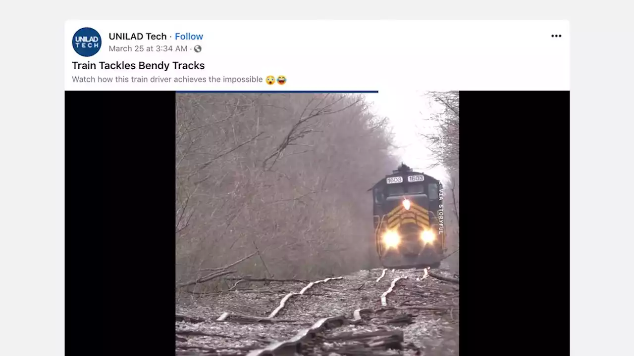 Is the 'Train Tackles Bendy Tracks' Video Real?