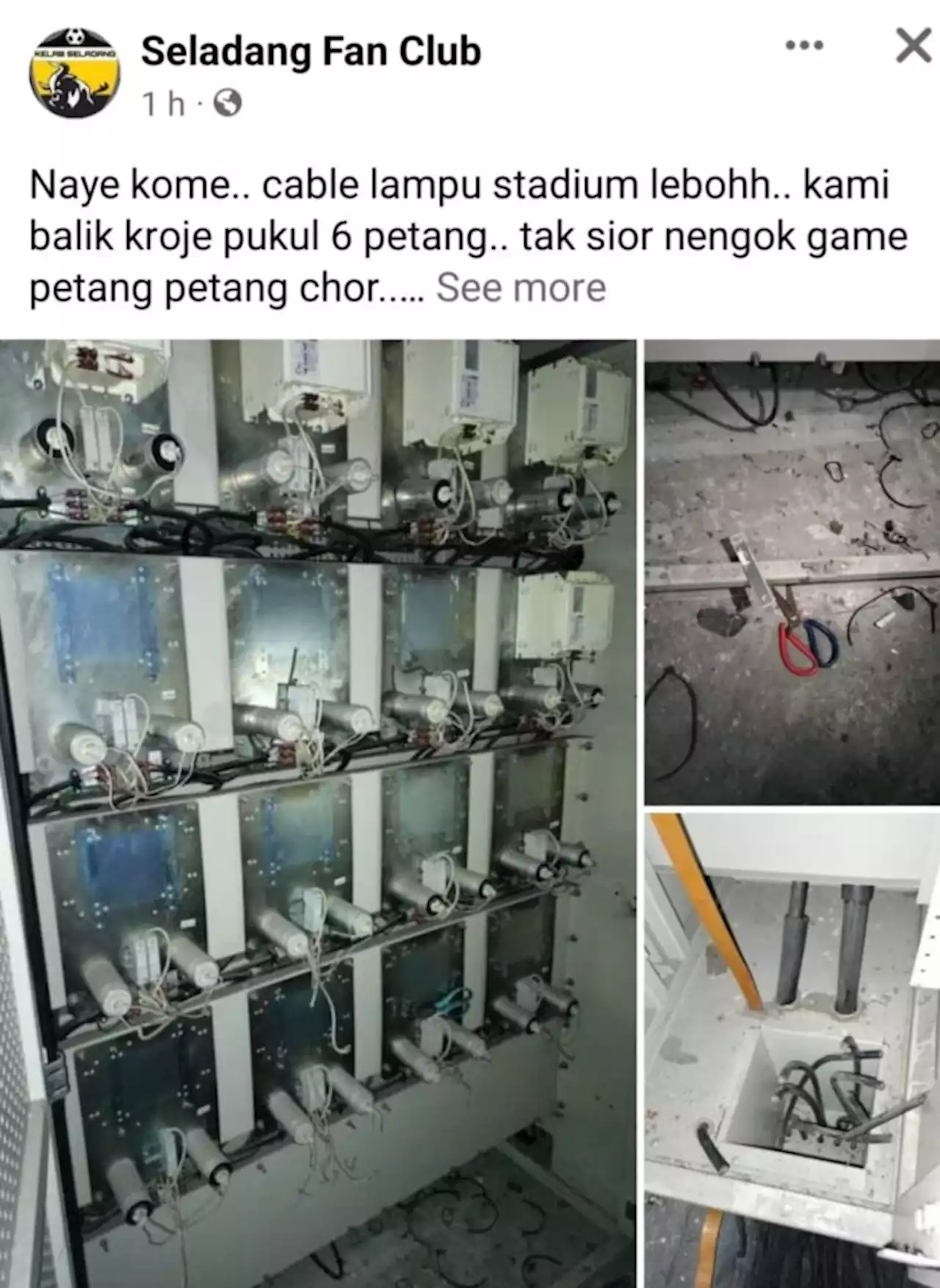 Kerajaan negeri kecewa kejadian curi kabel, komponen lampu limpah Stadium Perak