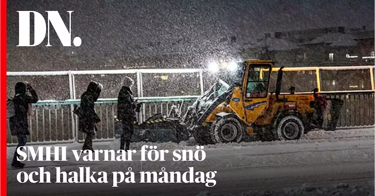 SMHI varnar för snö och halka på måndag morgon