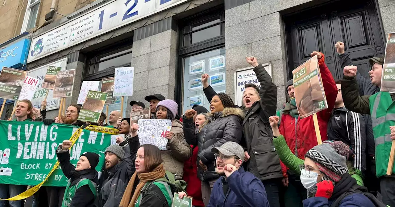 Scots letting agents 'promise repairs' for mouldy house mum after protest