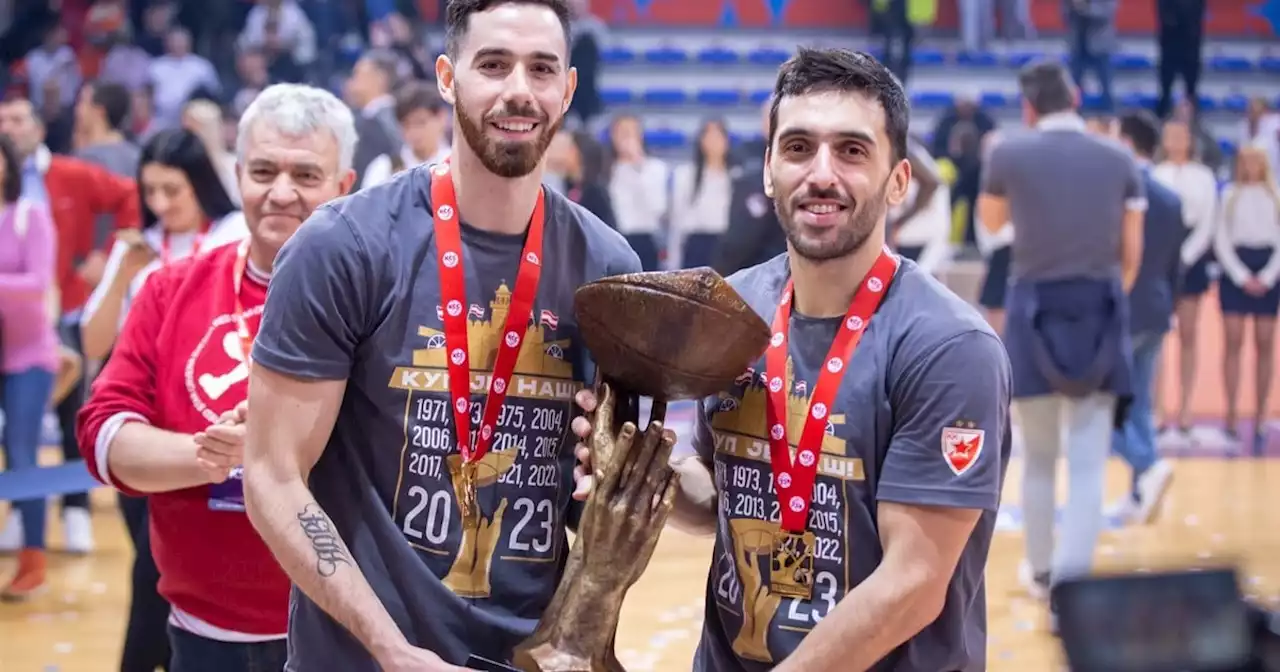 Hinchas serbios le gritan “Argentina, Argentina” a Campazzo y Vildoza, campeones con Estrella Roja