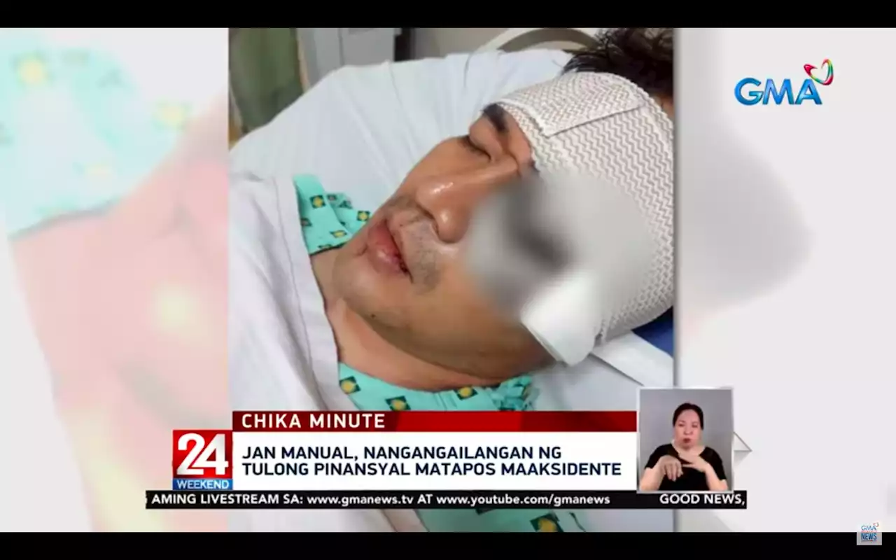 Jan Manual, nagtamo ng injury sa ulo dahil sa aksidente sa kotse; pamilya ng aktor, humingi ng pinansyal na tulong