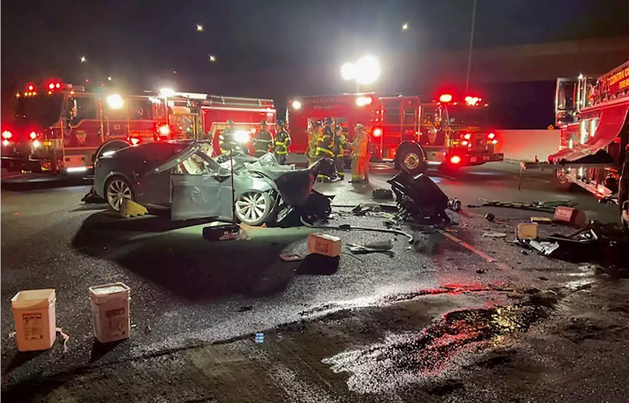 Tesla Driver Killed After Plowing Into Fire Truck Parked On California Freeway