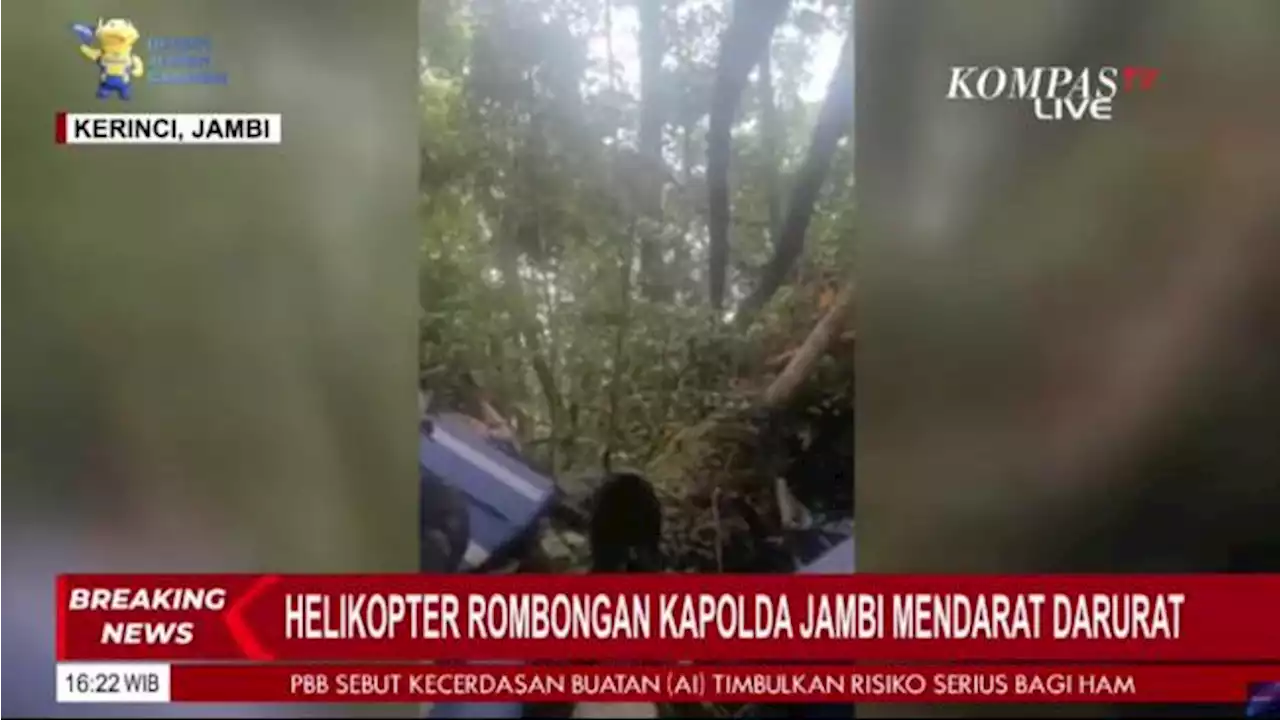 Helikopter Rombongan Kapolda Jambi Mendarat Darurat di Lereng Gunung, Penumpang Alami Luka-luka