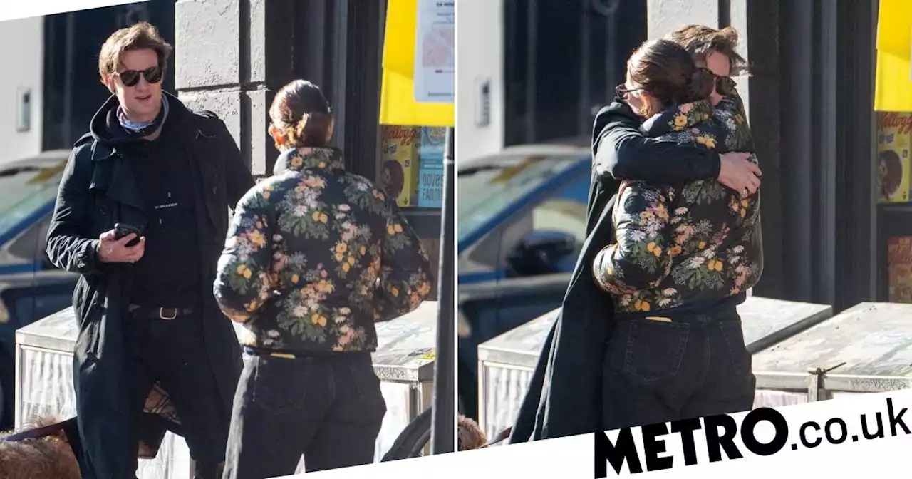 Matt Smith all smiles as he reunites with ex-girlfriend Lily James in London