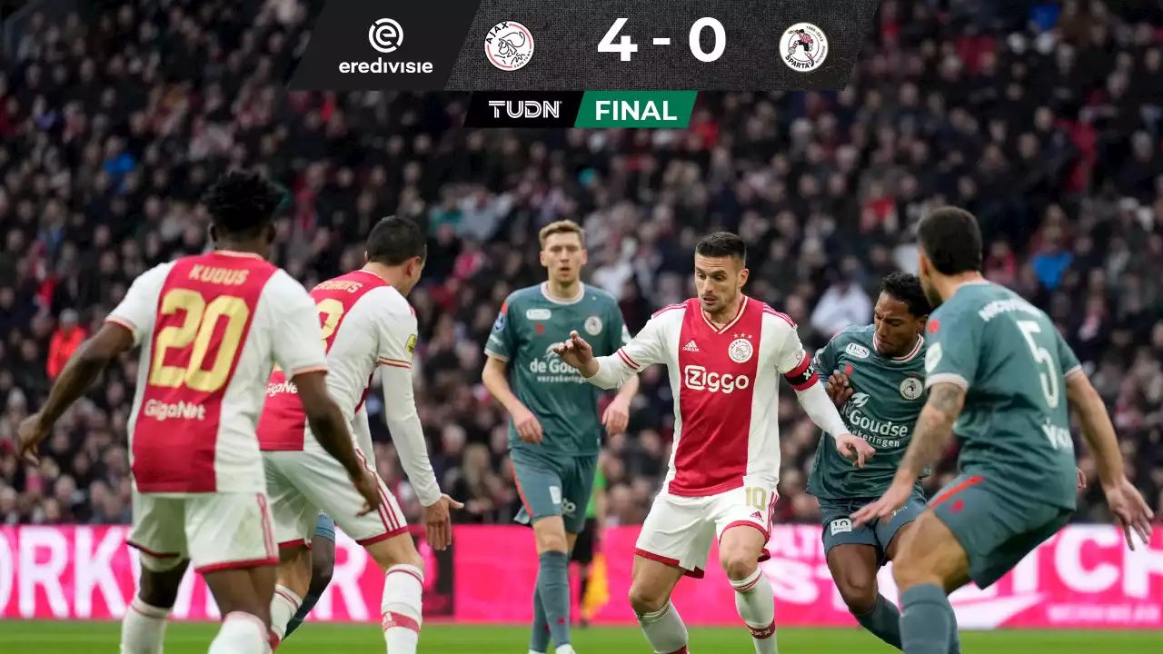 Ajax golea 4-0 a Sparta Rotterdam; Edson Álvarez sufre una molestia en el hombro