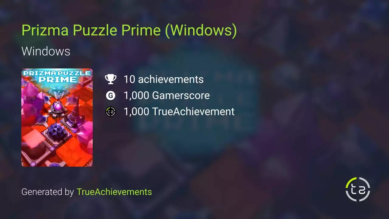 Prizma Puzzle Prime (Windows) Achievements