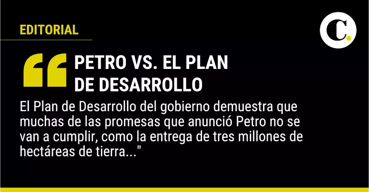 Petro vs. el Plan de Desarrollo