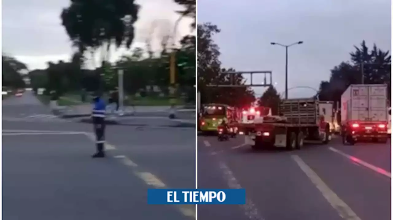 ¡Ojo! Accidente de tránsito entre camiones bloquea la calle 80 y genera trancón