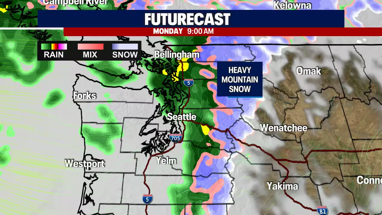 Tomorrow's forecast: Heavy mountain snow, widespread rain, strong winds