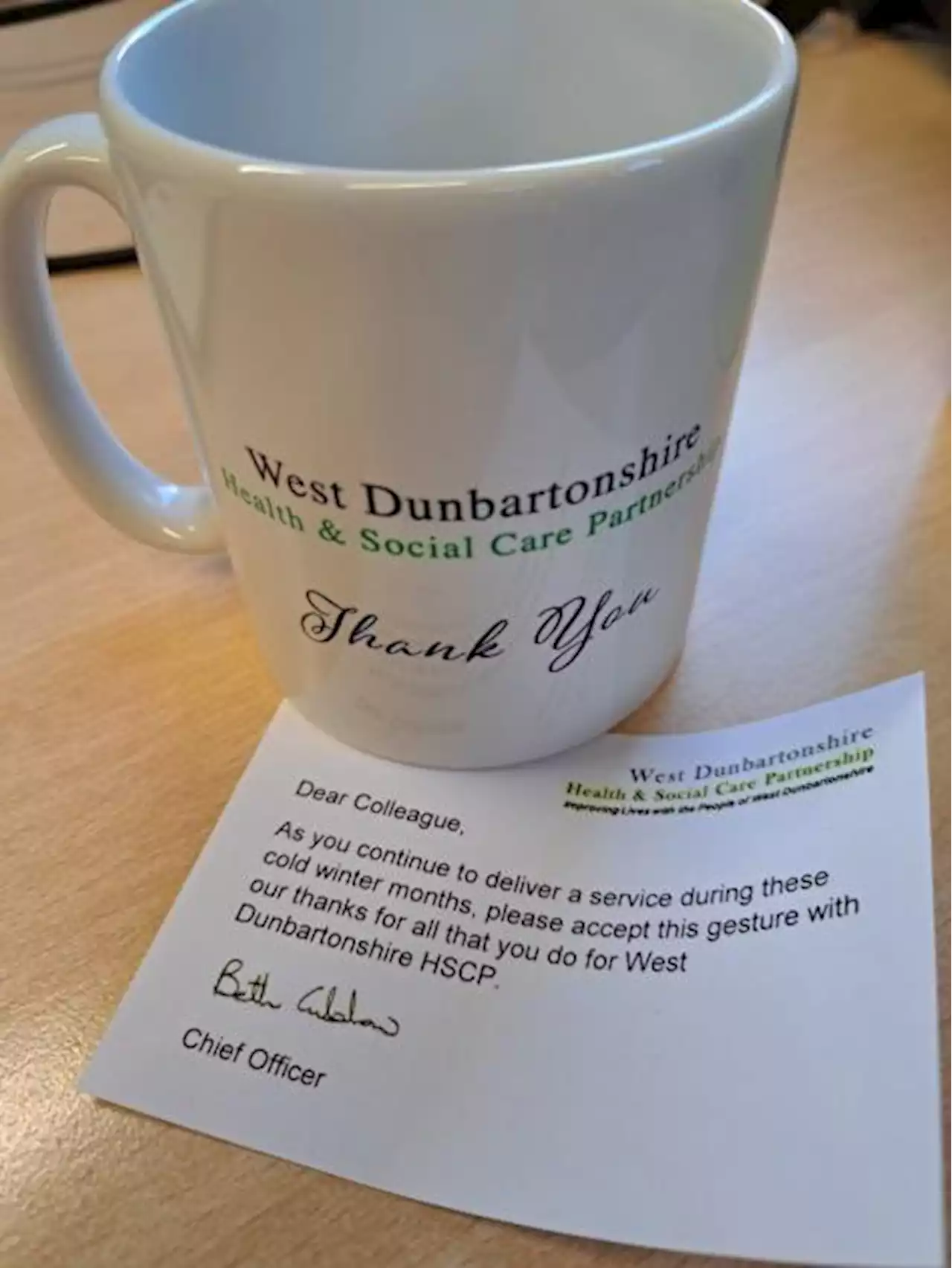 Council offshoot thanks 'insulted' care staff with mugs and biscuits