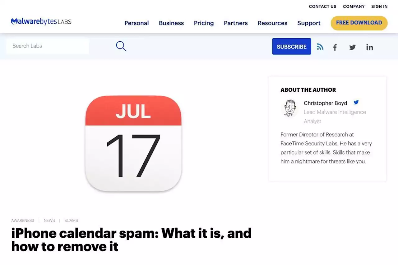 iPhoneユーザーは注意、詐欺師がカレンダースパムで狙っている - トピックス｜Infoseekニュース