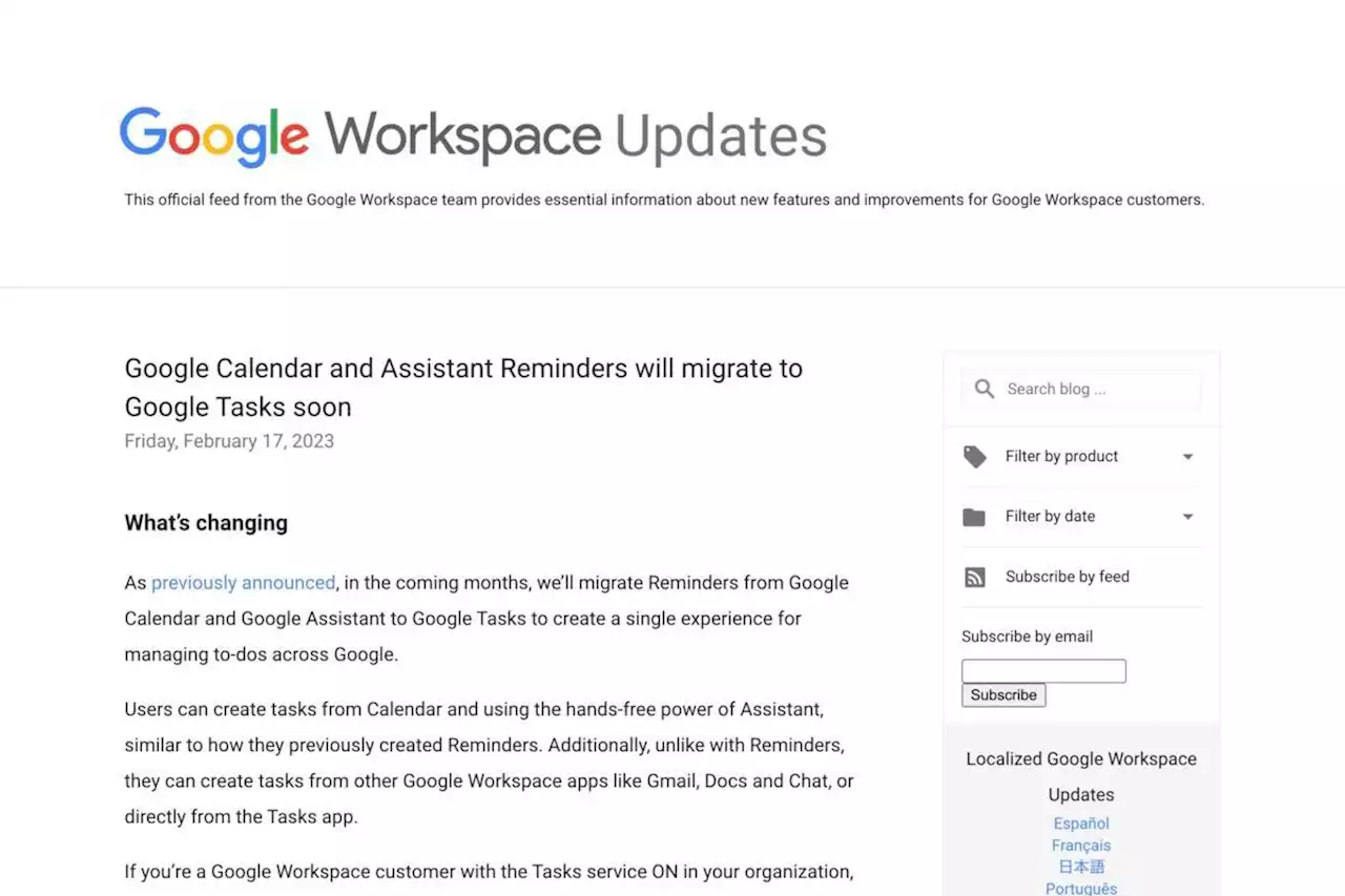 Google、カレンダーとアシスタントのリマインダーをGoogle Tasksに移行 - トピックス｜Infoseekニュース