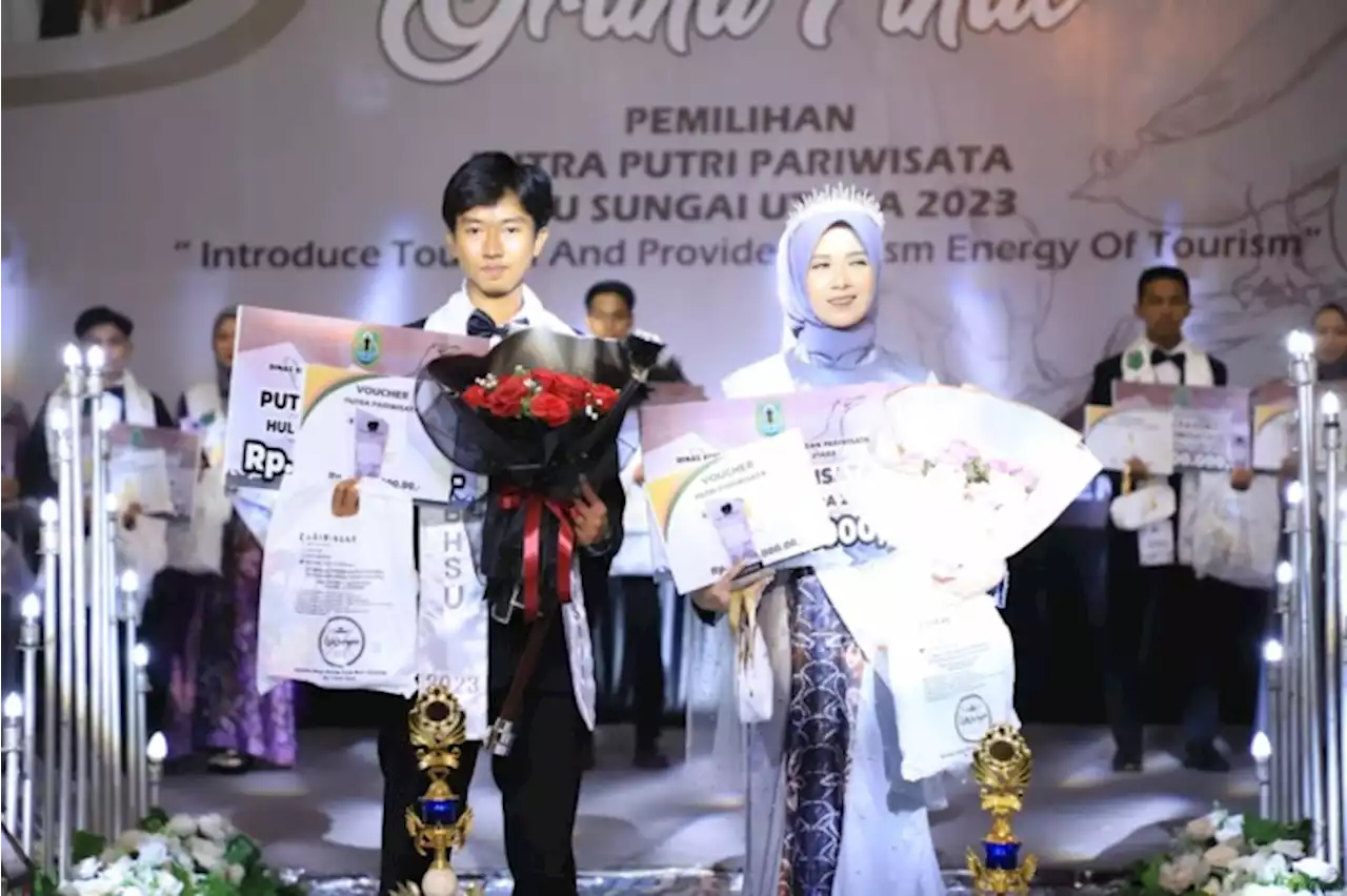 Sabet Juara Putra-Putri Pariwisata HSU 2023, Naufa-Aidha Siap Kenalkan Pariwisata Banua