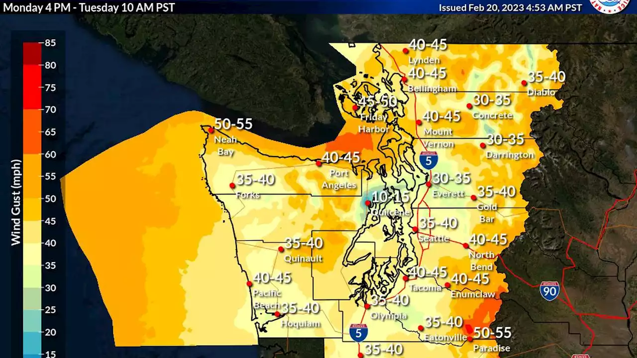 Avalanche warning in effect for mountain passes with rain, Wind Advisories in lowlands