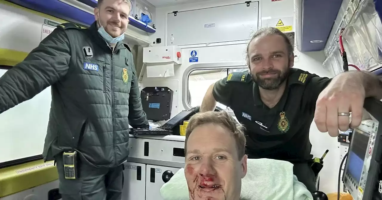 Dan Walker covered in blood and 'glad to be alive' after bike smash