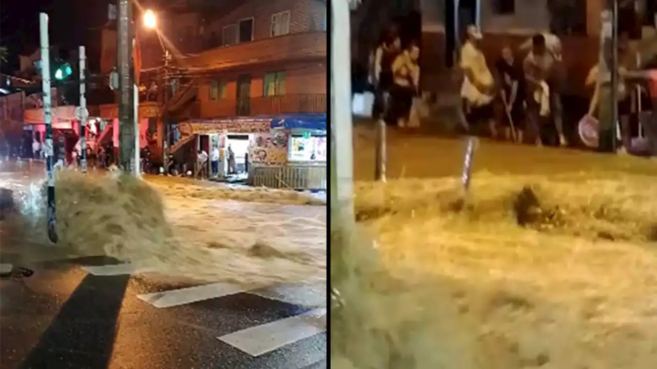 [VIDEO] Rotura de un tubo en Manrique tiene sin servicio líneas del Metro de Medellín