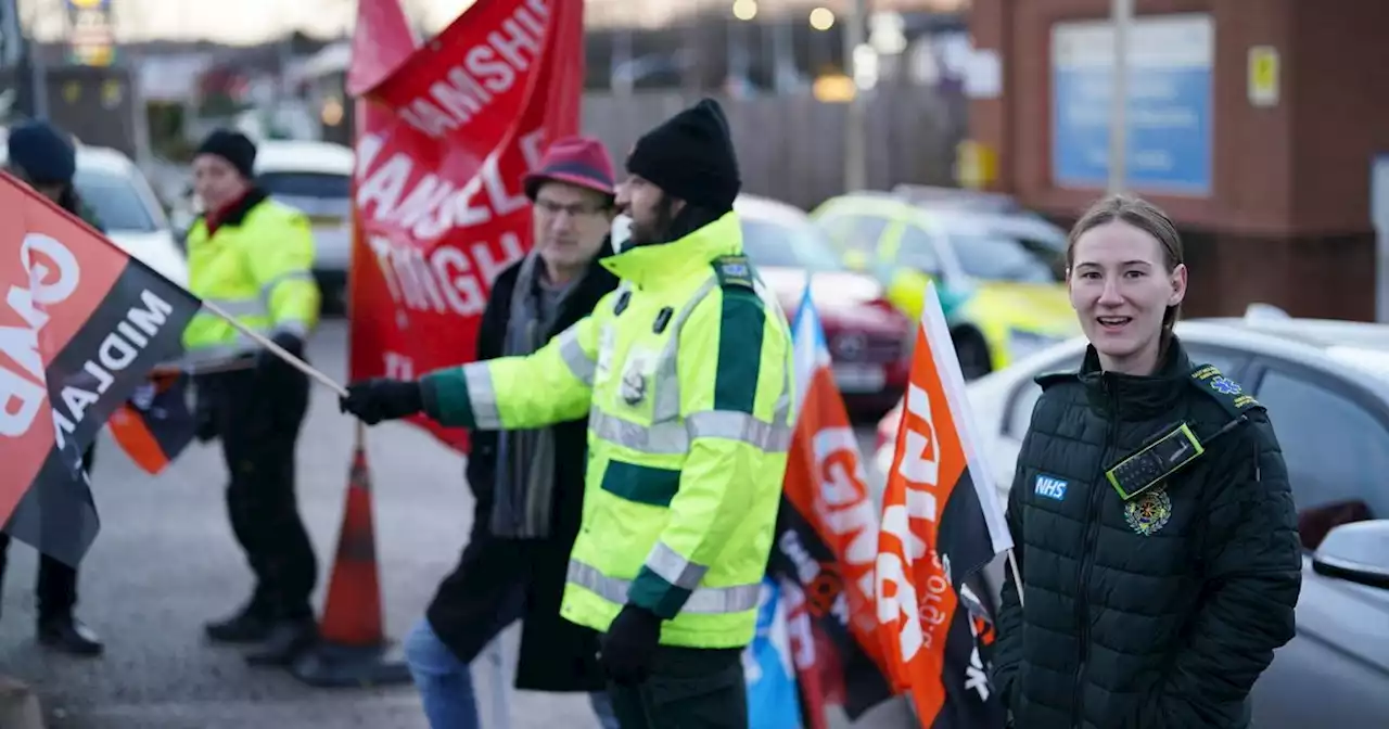 Message to patients as ambulance staff go on strike