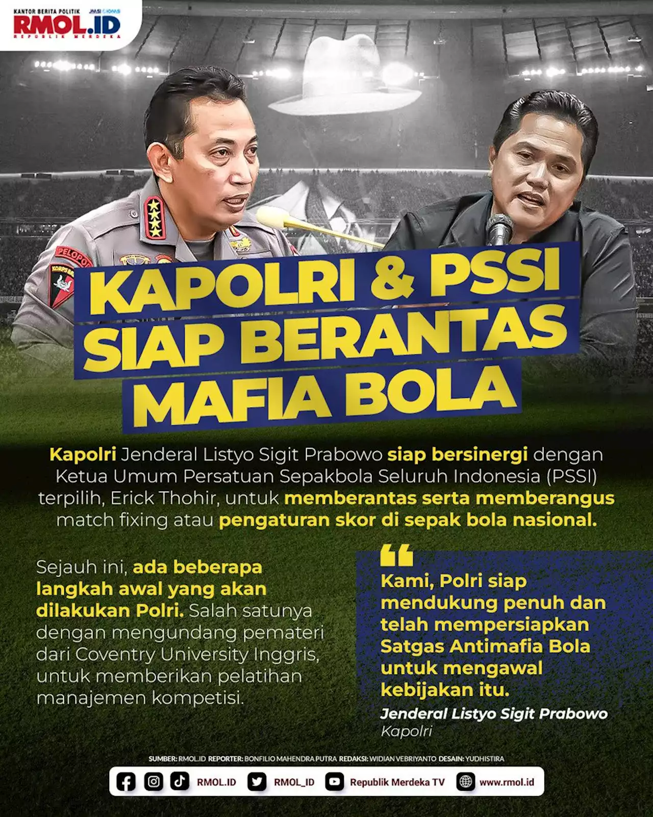 Undang Ahli dari Inggris, Bentuk Keseriusan Polri Berantas Mafia Bola