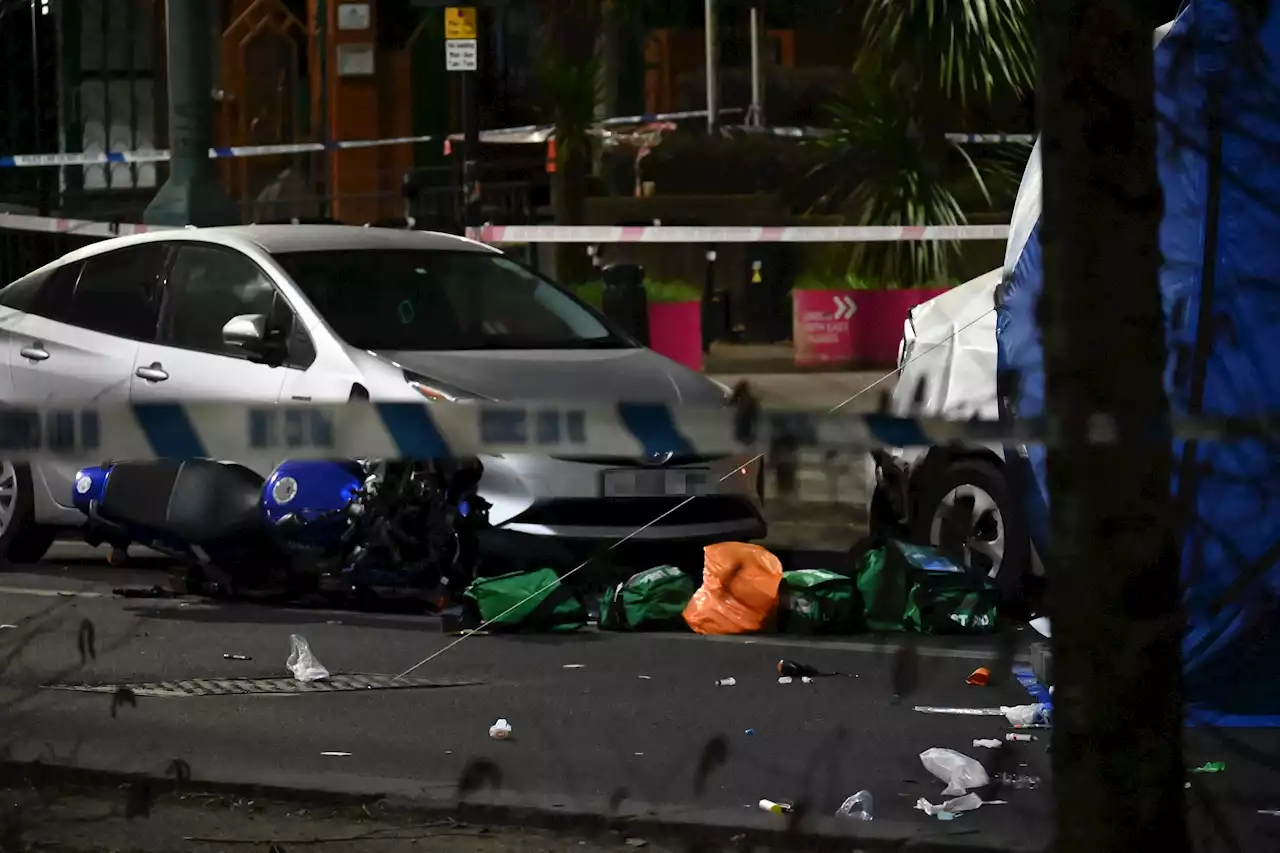 Motorcycle ploughs into pedestrians leaving one man dead & injuring two others