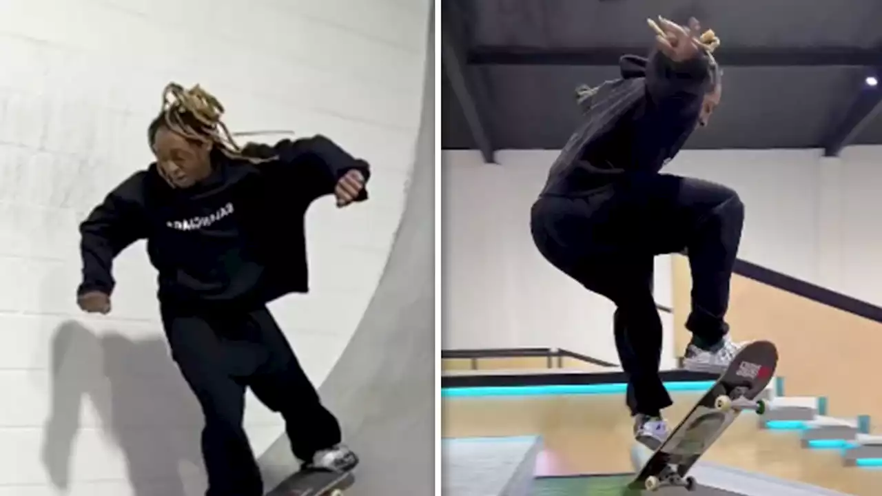 Lil Wayne Hits Skateboard Tricks In Awesome Video