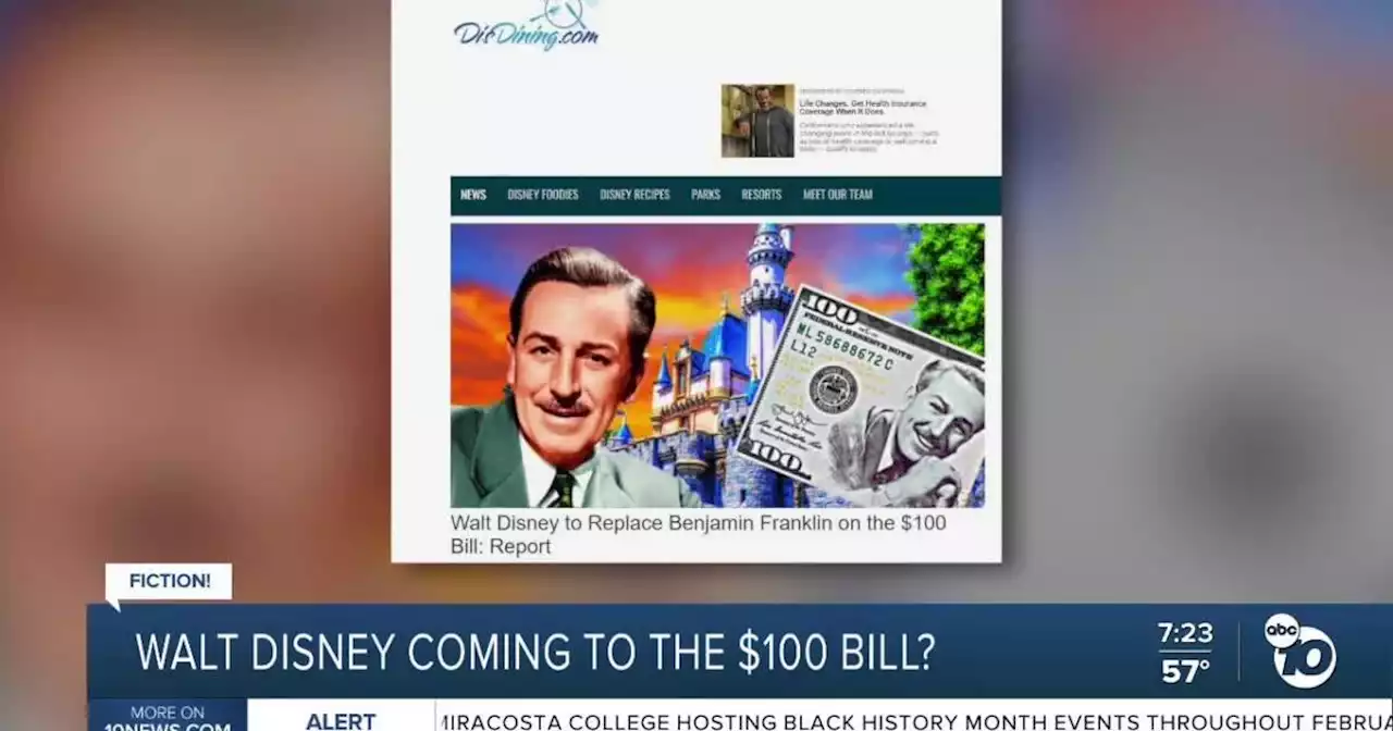 Fact or Fiction: Walt Disney to appear on the $100 bill?