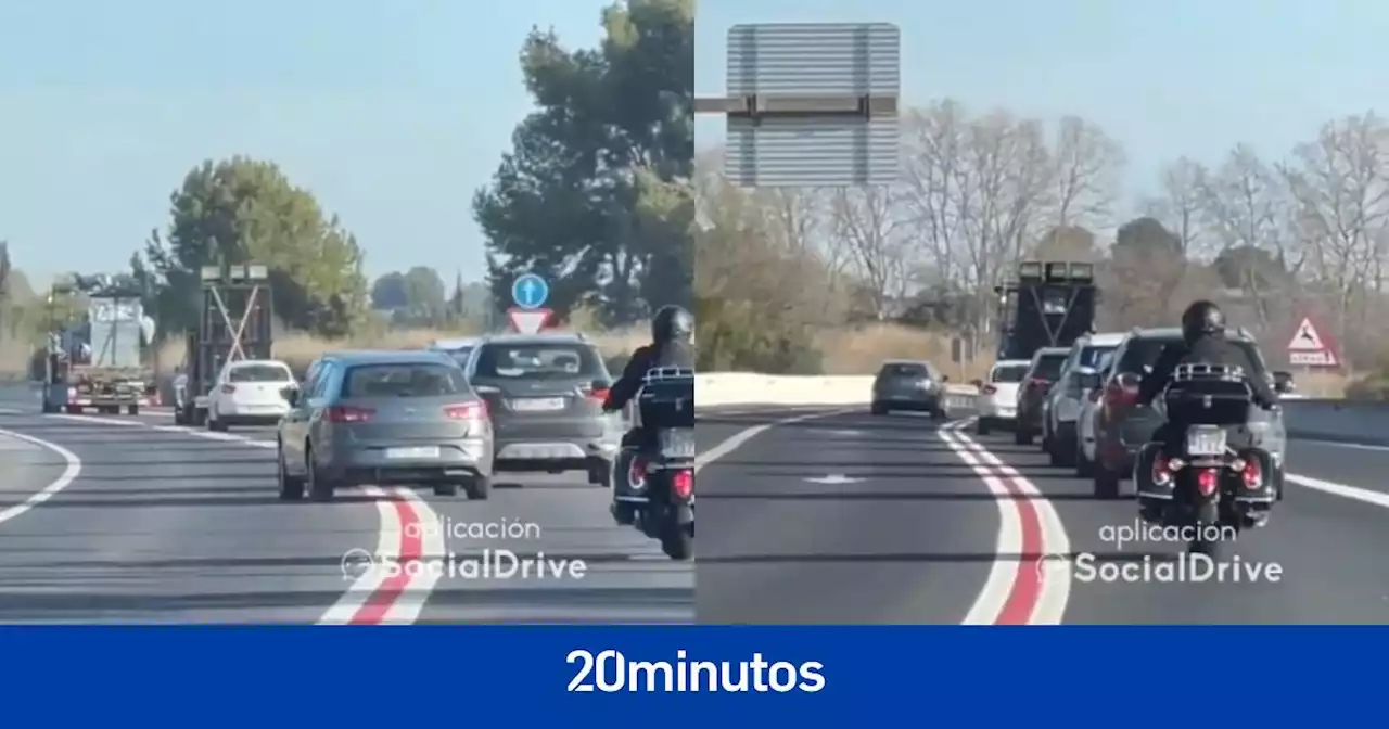 Adelanta a ocho coches con doble línea continua y en una curva con visibilidad reducida