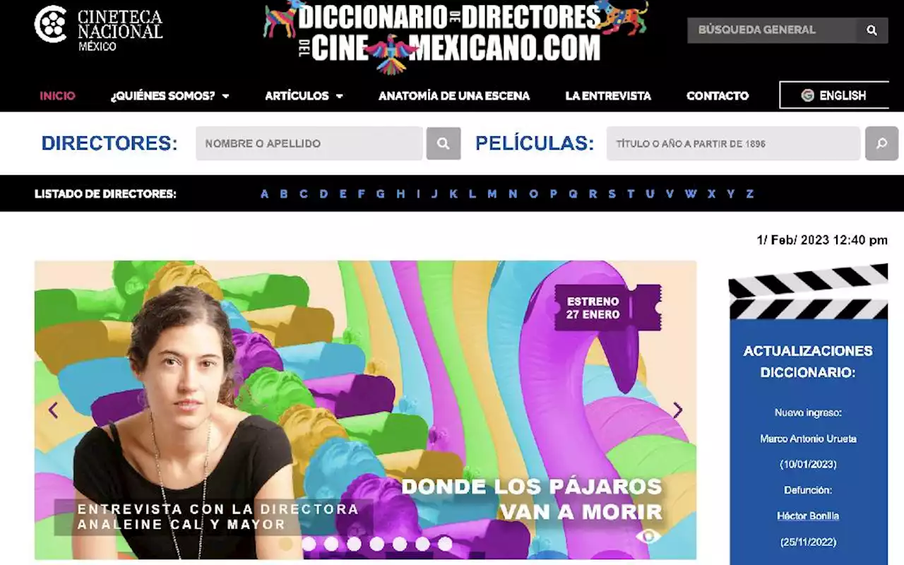 Ya está disponible la versión en línea del Diccionario de Directores del Cine Mexicano |Video