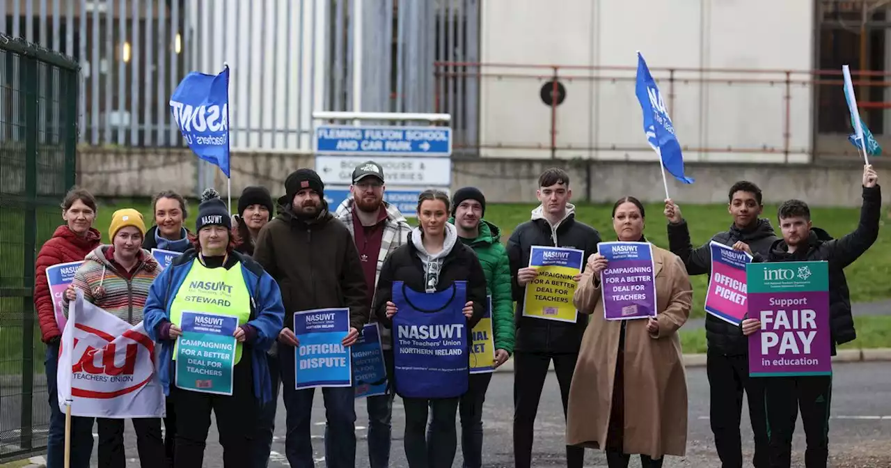 In pictures: Thousands of NI teachers and health workers take to picket lines