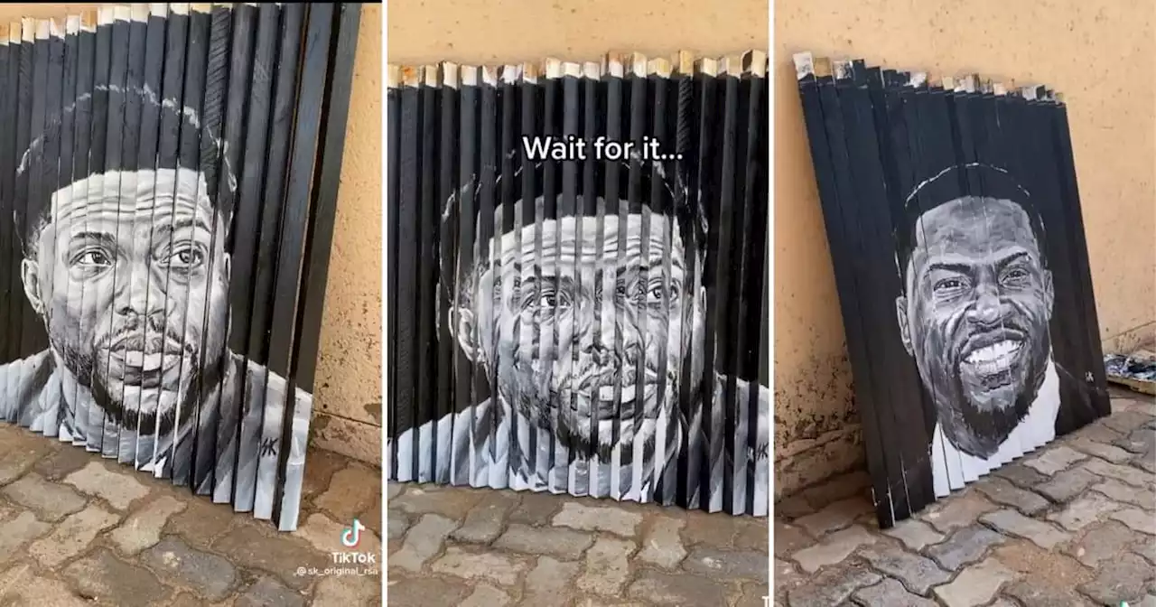 Gifted artist makes perfect painting of 'Mpho Hart', SA begs Kevin to buy it