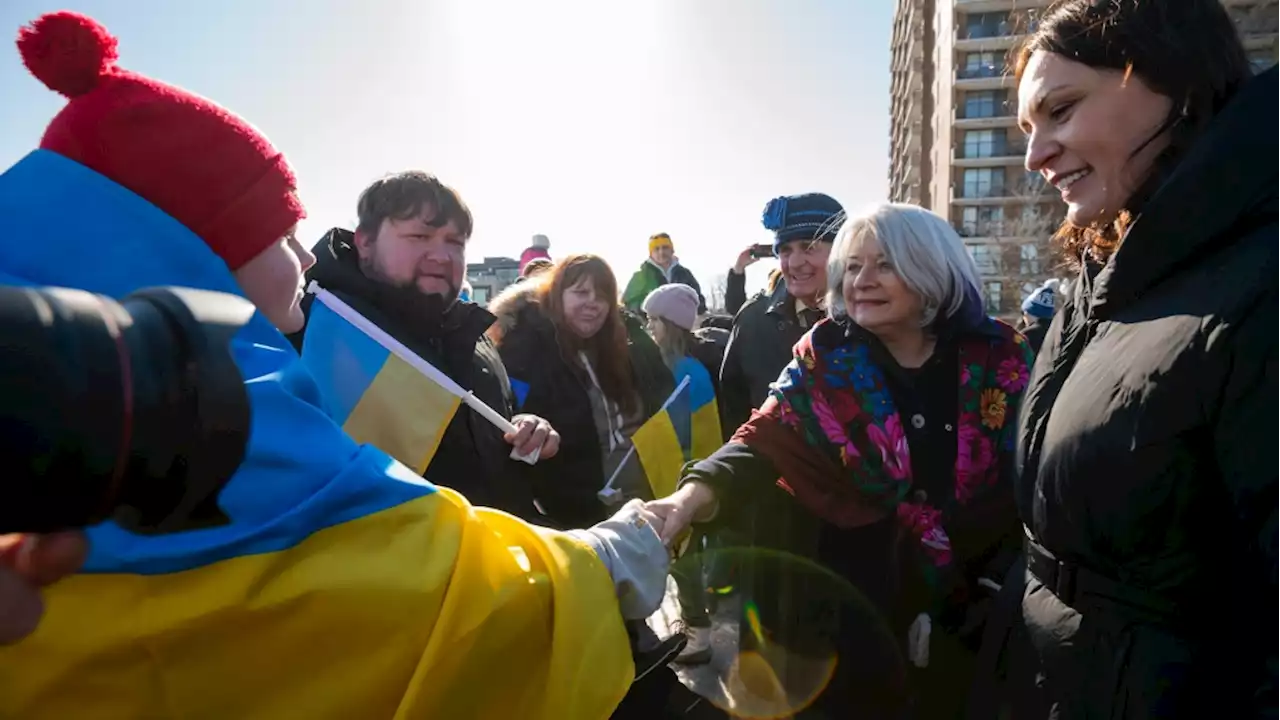 Governor General joins crowd marking 1 year since war's start in Ukraine