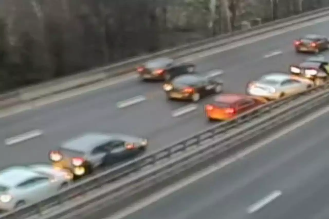 Five-car crash blocks rush-hour traffic on busy motorway near Glasgow