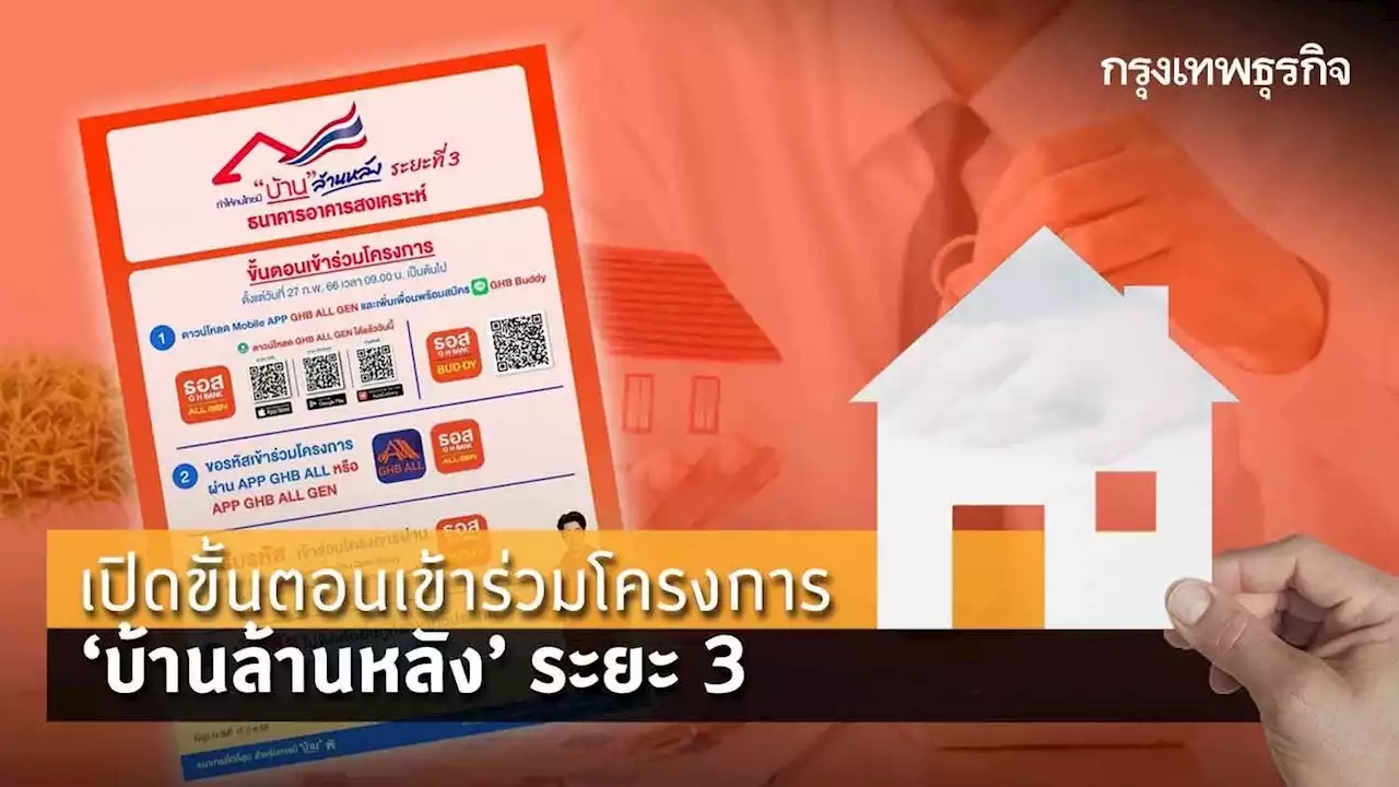 เปิดขั้นตอนเข้าร่วมโครงการ”บ้านล้านหลัง”ระยะ 3